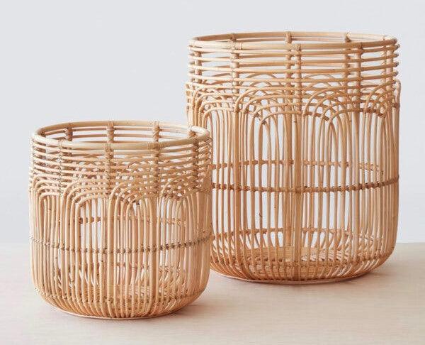 Open Weave Rattan Laundry Basket - TesuBaskets