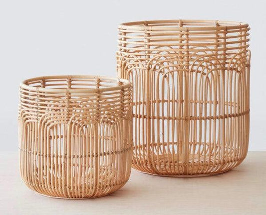 Open Weave Rattan Laundry Basket - TesuBaskets