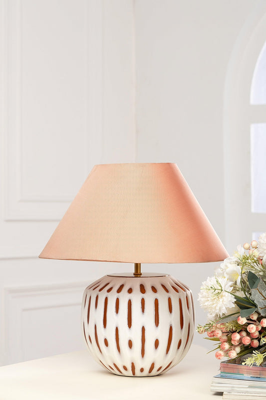 Orange Textured Table Lampshade - TesuTable Lamp