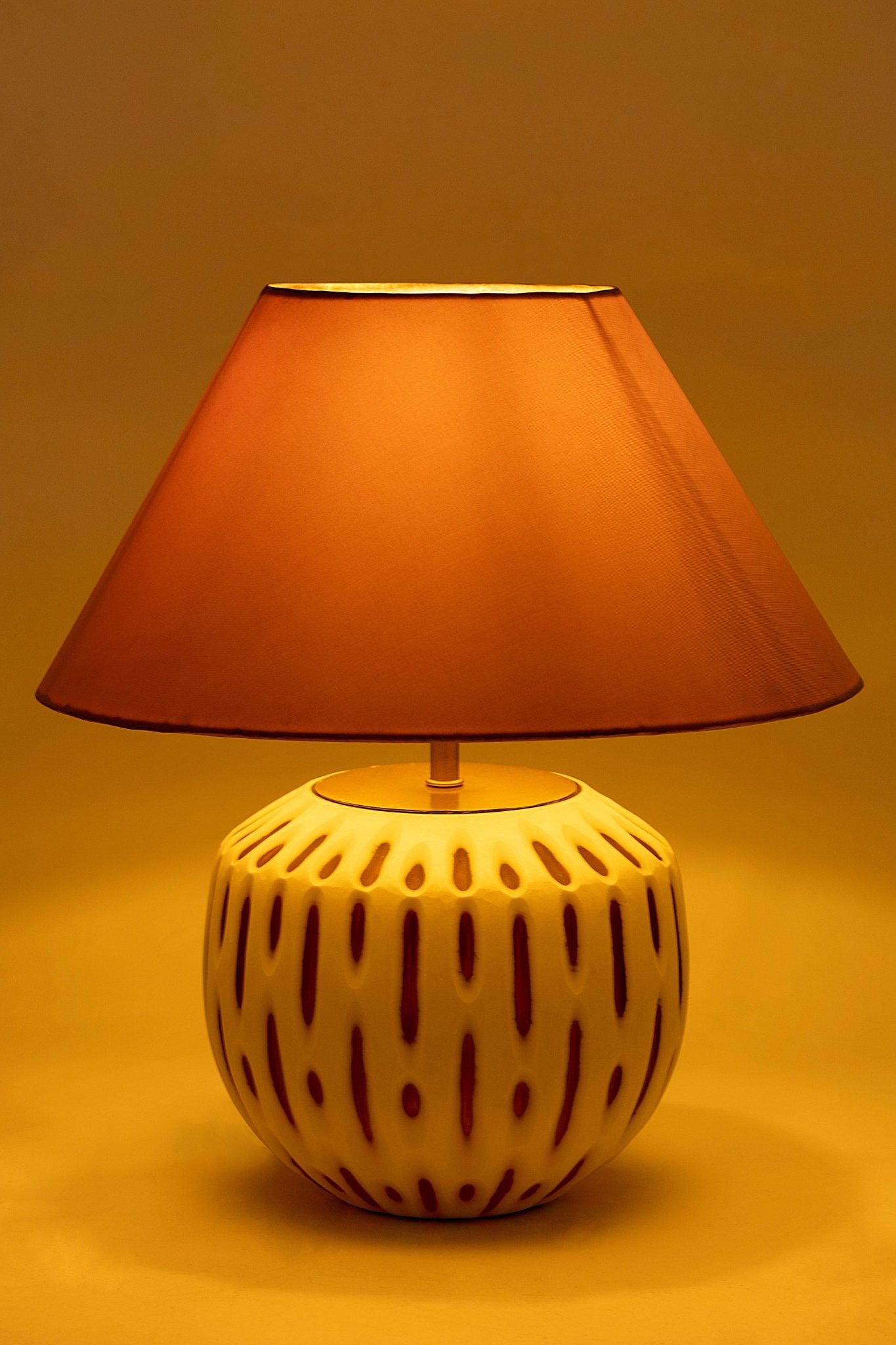 Orange Textured Table Lampshade - TesuTable Lamp