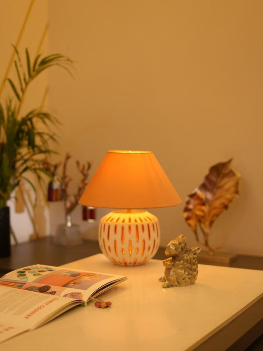 Orange Textured Table Lampshade - TesuTable Lamp