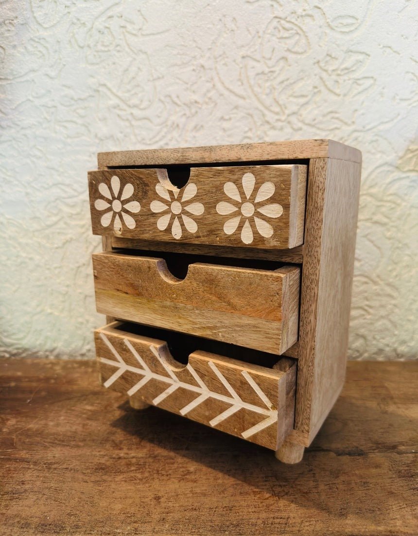 Phoolika Handcrafted Drawer Box - TesuJewelry Boxes