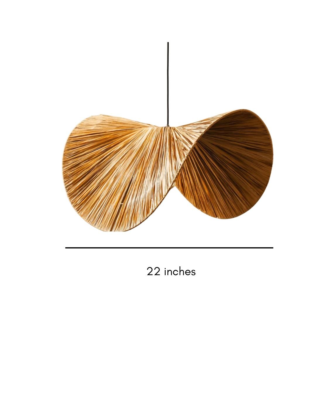 Raffia Grass Wave Lampshade - TesuPendant Light