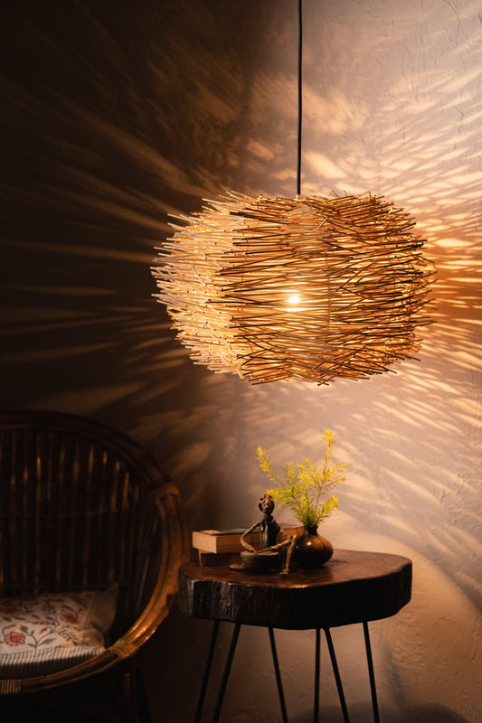 Rattan Abstract Pendant Lampshade - TesuLampshade