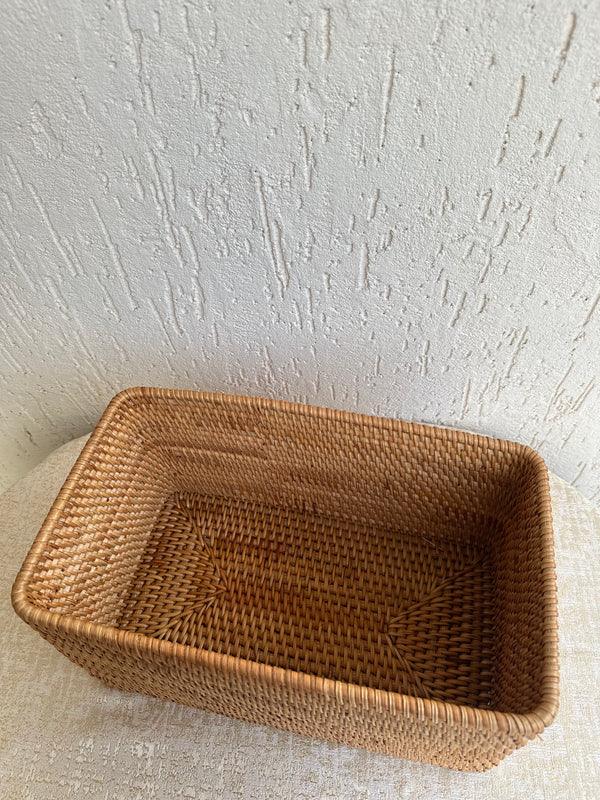 Natural rattan storage container with lid perfect for home decor and versatile organization