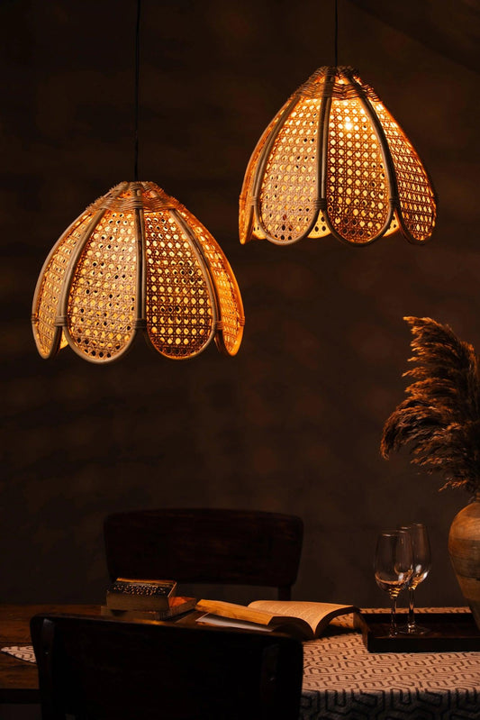 Rattan Flower Shaped Lampshade - TesuPendant Light