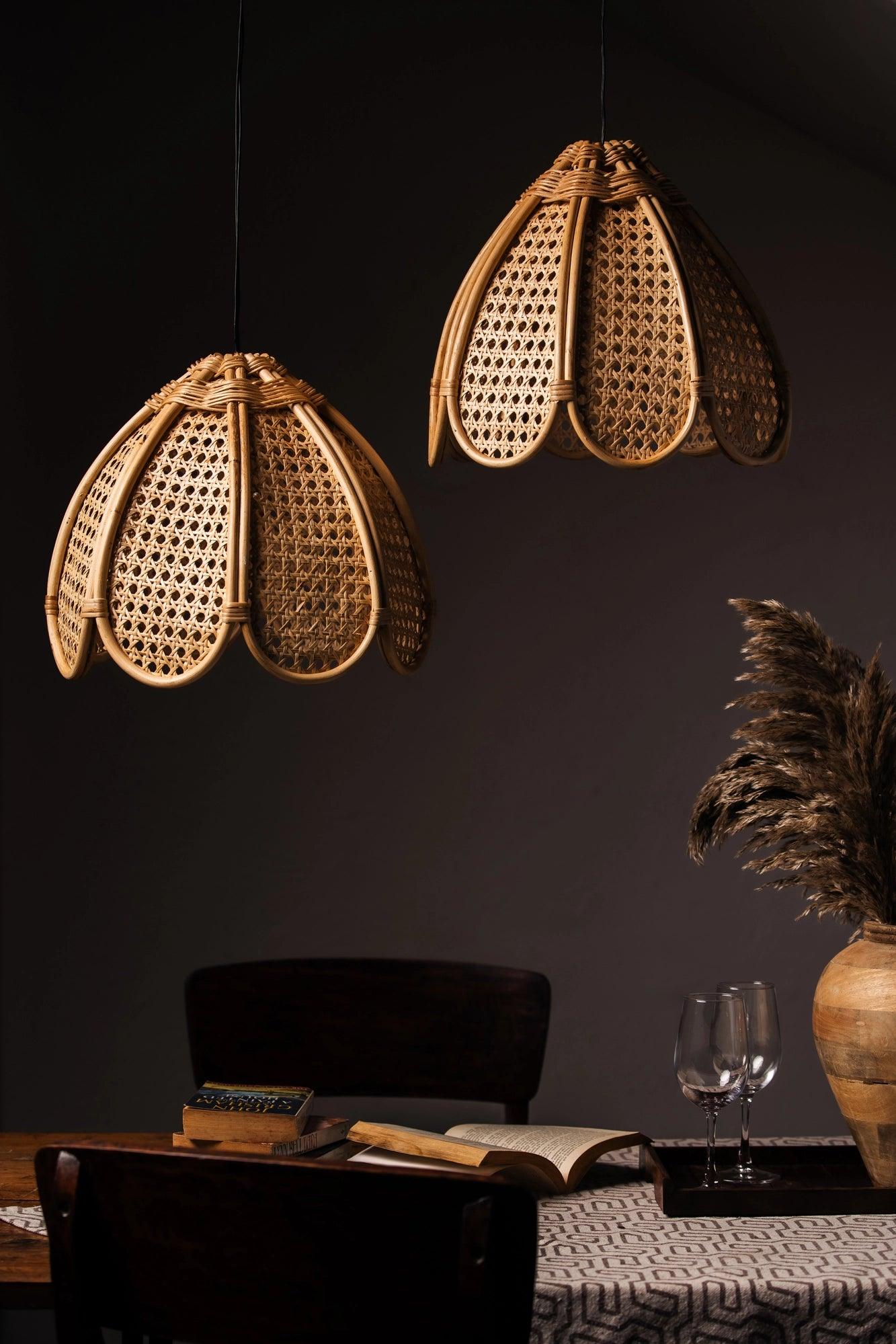 Rattan Flower Shaped Lampshade - TesuPendant Light