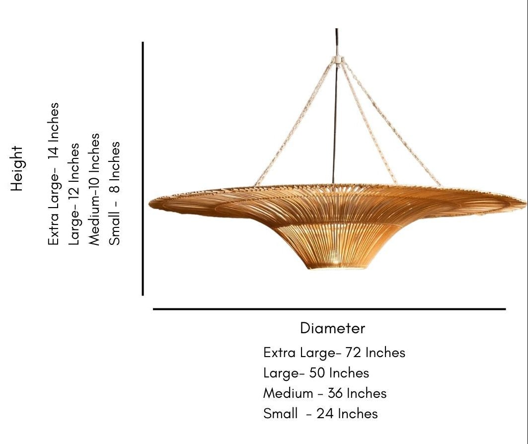 Rattan Giant Umbrella Pendant Lampshade - TesuLampshade