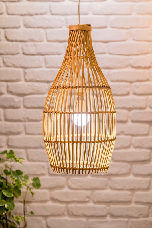 Rattan inspired Bamboo Conical Lampshade - Large - TesuLampshade