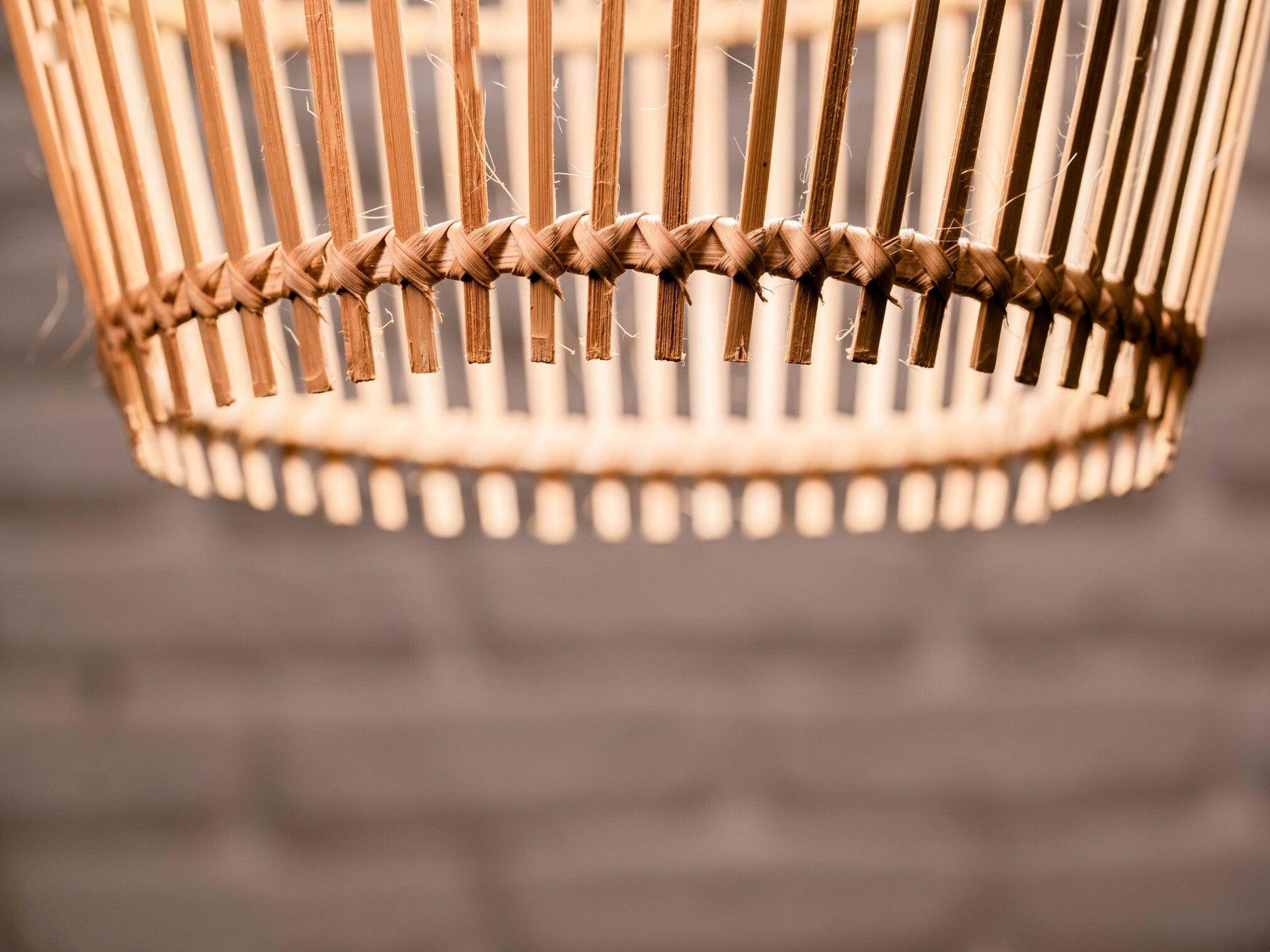 Rattan inspired Bamboo Conical Lampshade - Large - TesuLampshade