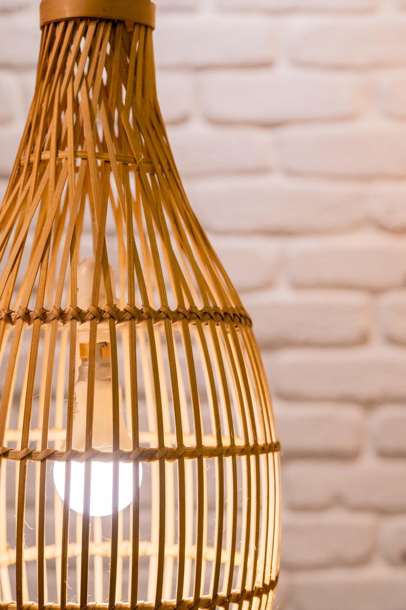 Rattan inspired Bamboo Conical Lampshade - Large - TesuLampshade