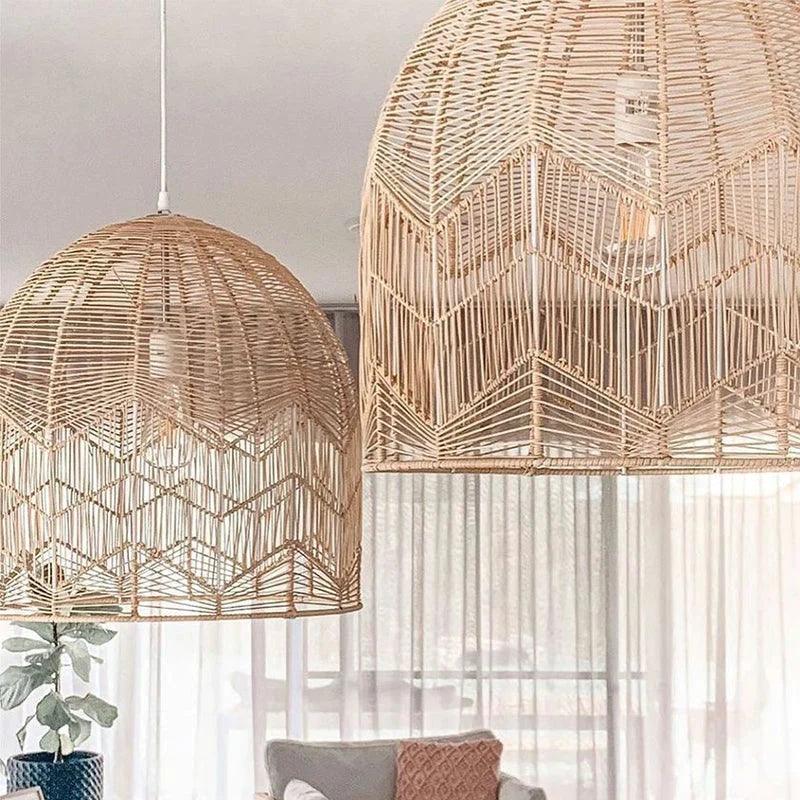 Rattan Pendant Dome Shaped Lampshade - TesuLampshade