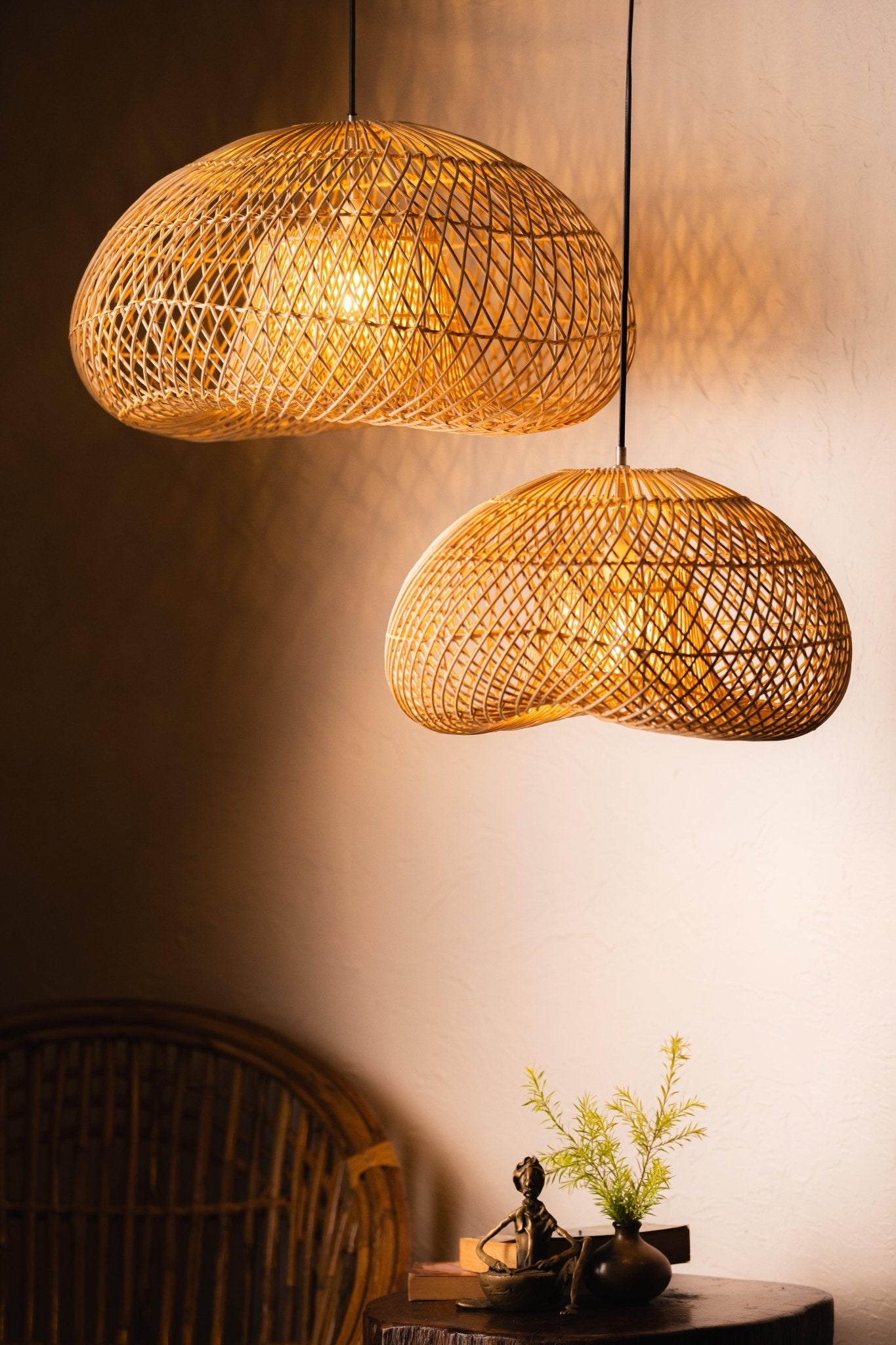 Rattan Pendant Wave Lampshade - TesuLampshade
