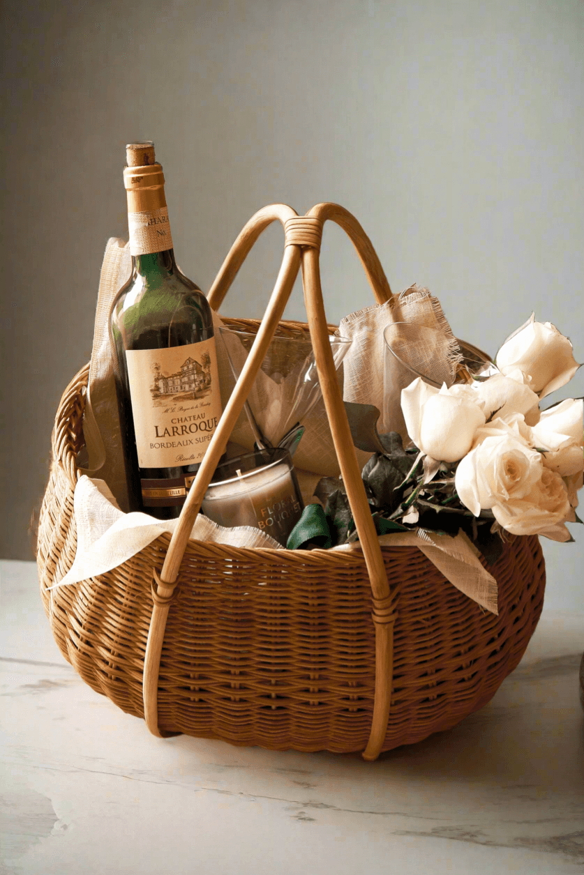 Rattan Storage Basket With Handle - TesuBaskets