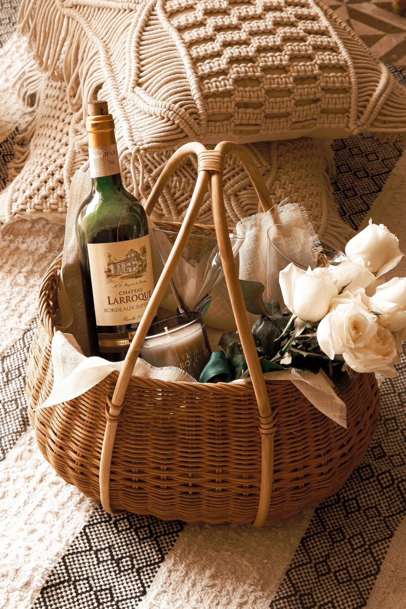 Rattan Storage Basket With Handle - TesuBaskets