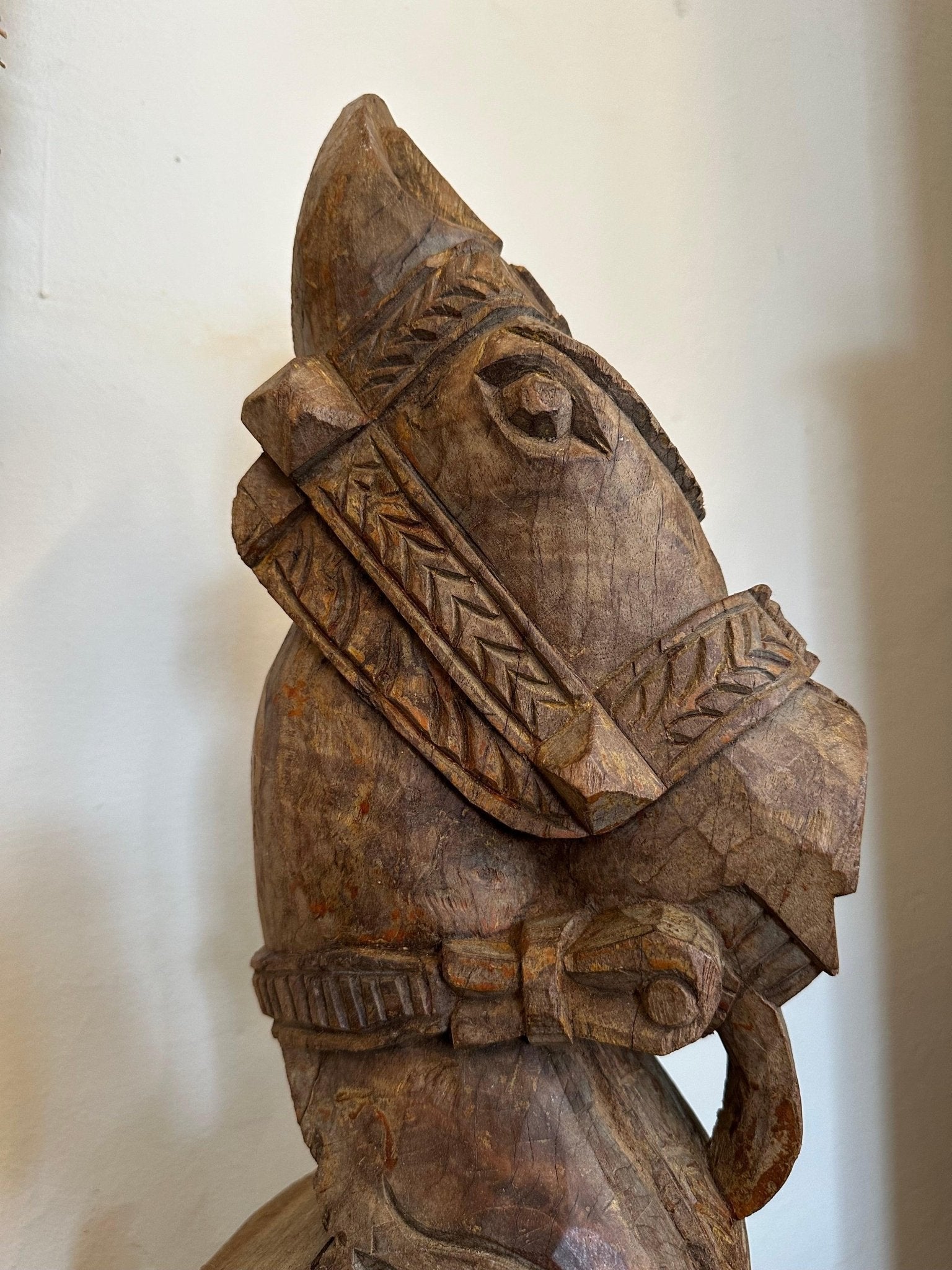 Reclaimed Wood Horse With Stand - TesuWooden Horse