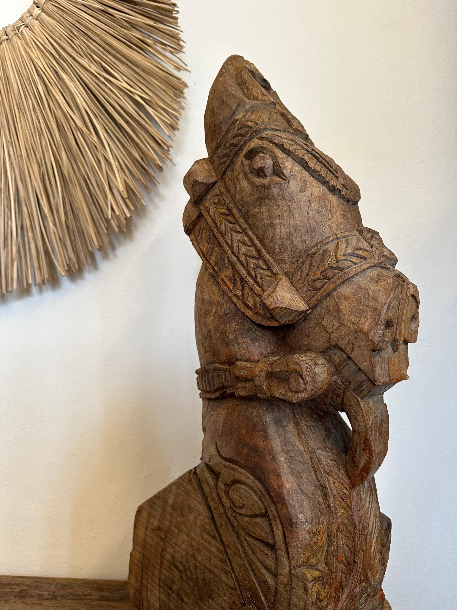 Reclaimed Wood Horse With Stand - TesuWooden Horse