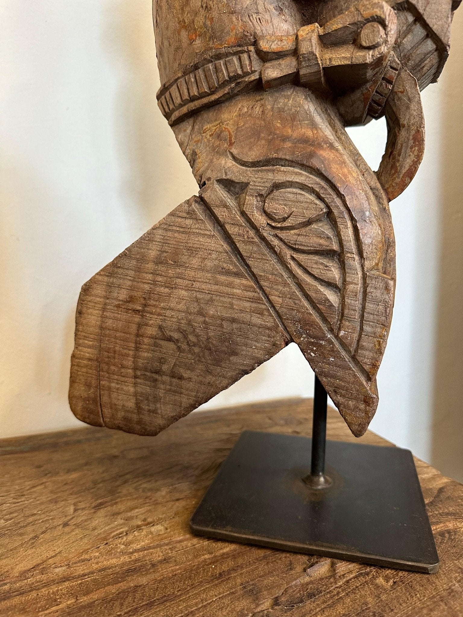 Reclaimed Wood Horse With Stand - TesuWooden Horse