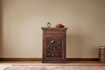 Regal Lotus Cabinet - TesuWooden Side Table