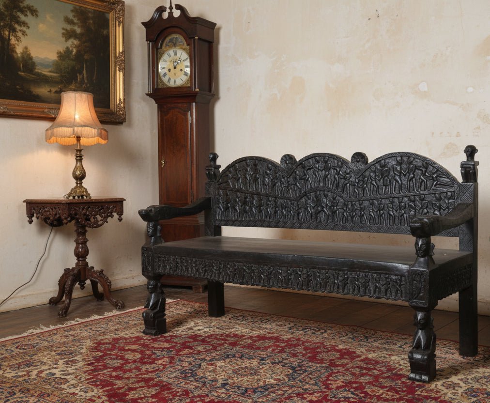 Royal Haveli Carved Seating Set - TesuFurniture