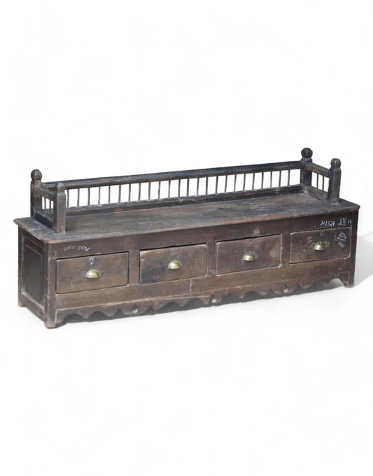 Royal Teak Wood Drawer Desk - TesuCabinets & Storage