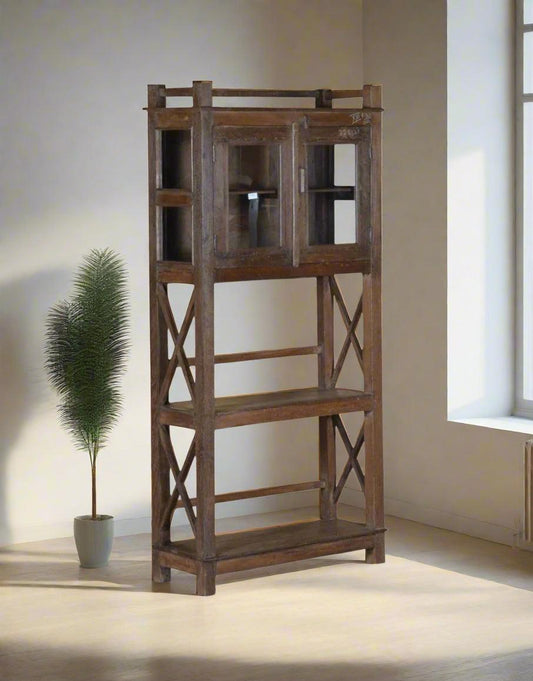 Rustic Glass Storage Rack - TesuWooden Rack