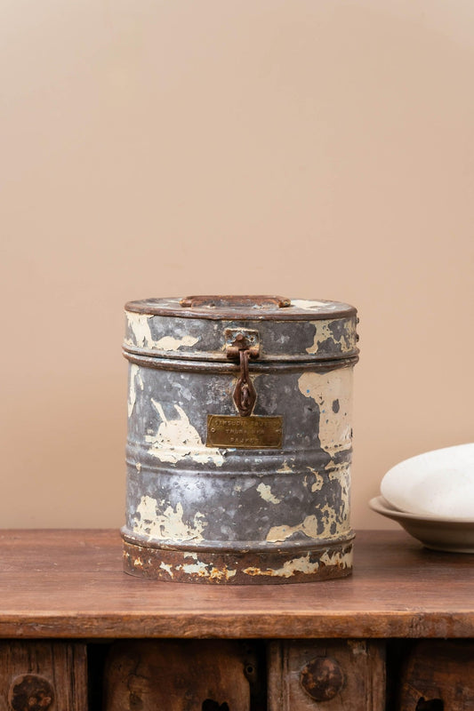 Rustic Metal Storage Canister - TesuCabinets & Storage