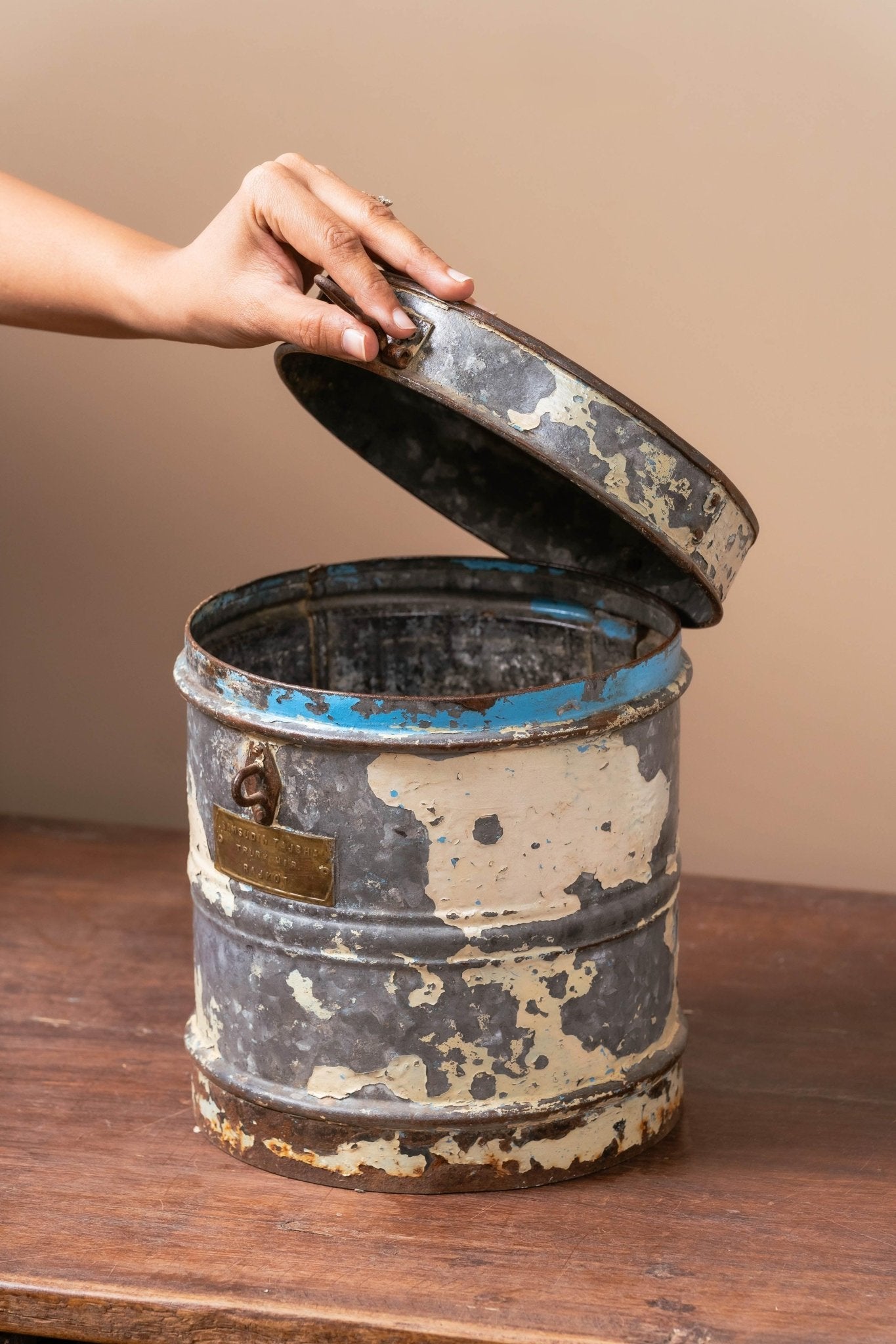 Rustic Metal Storage Canister - TesuCabinets & Storage