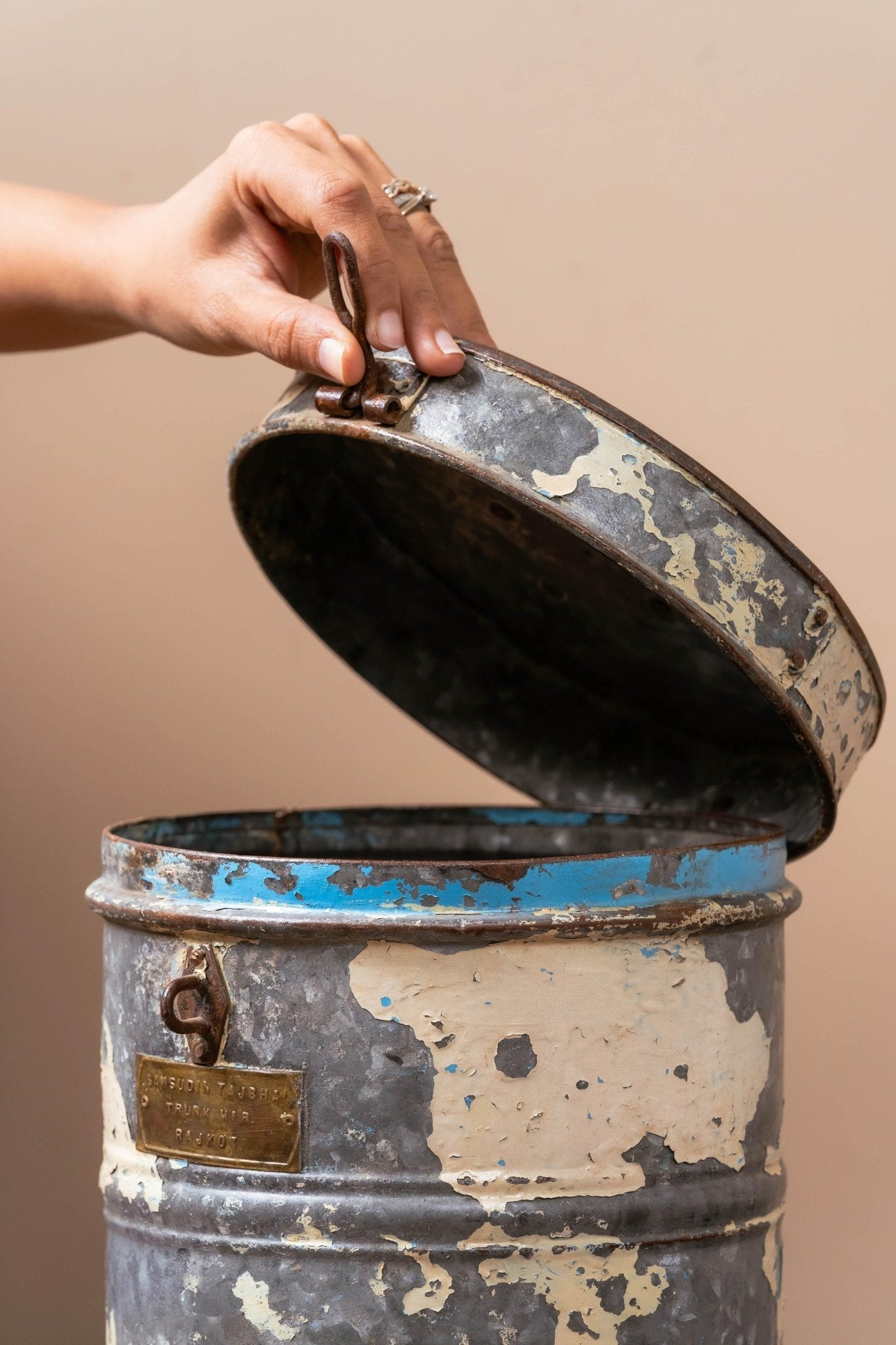 Rustic Metal Storage Canister - TesuCabinets & Storage