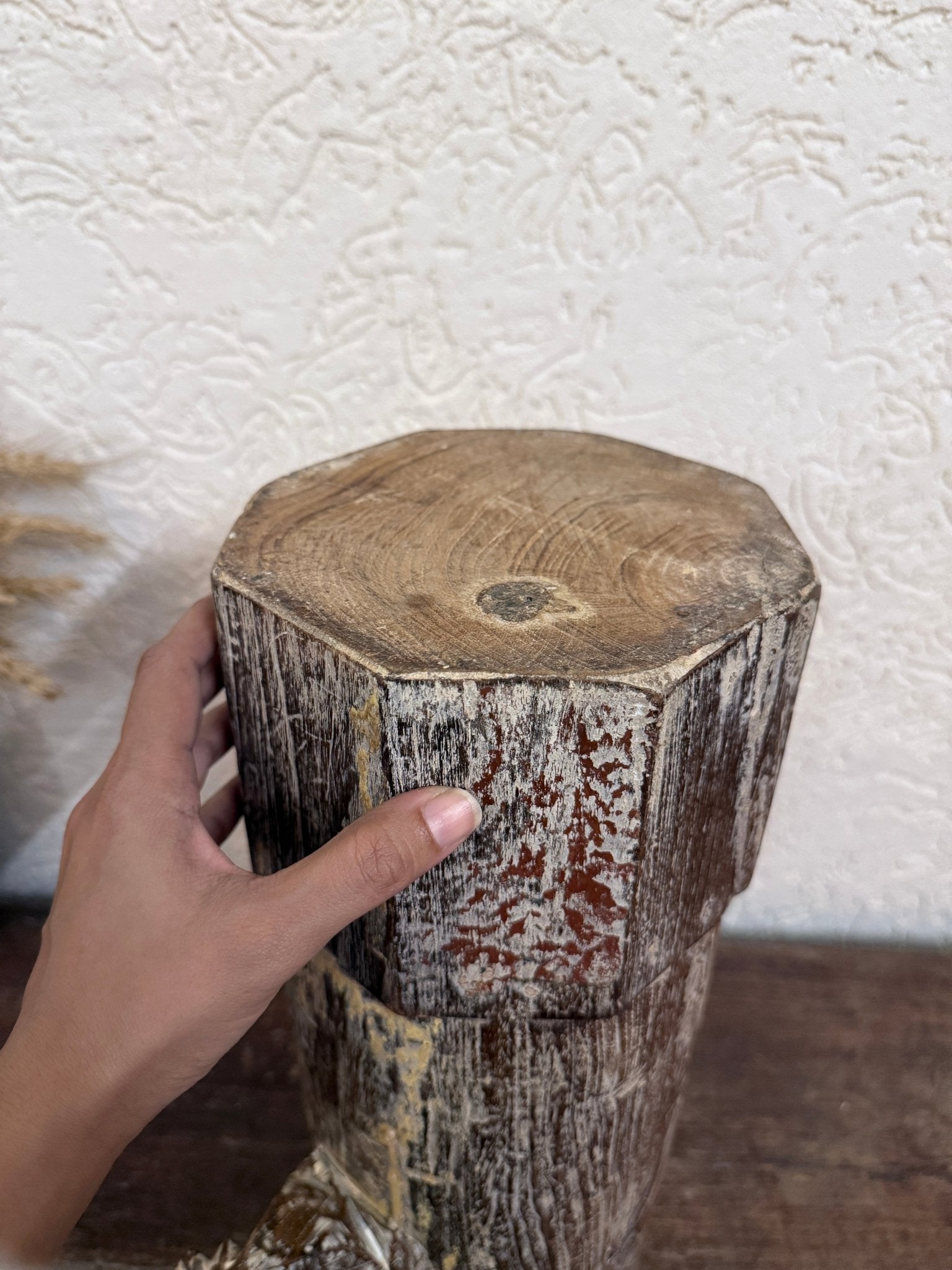 Rustic Wood Grain Candle Holder - Natural Finish - TesuHome Decor