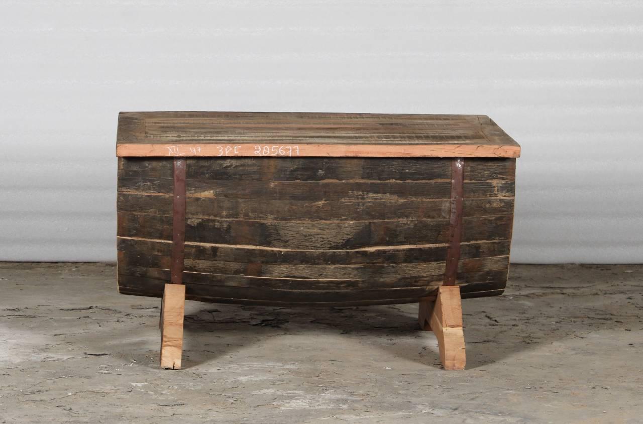 Rustic Wooden Barrel Coffee Table - Handcrafted Indian Furniture - TesuTable