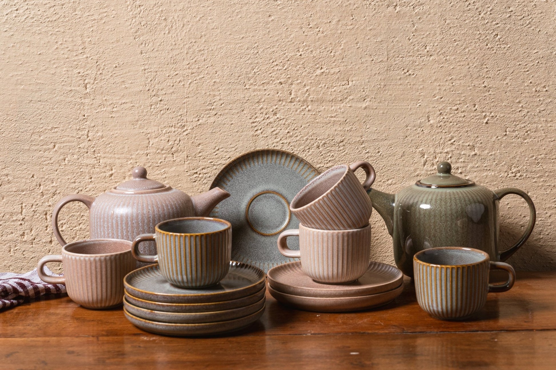 Sienna Cup and Saucer - Set of 13 Pieces - TesuCeremic