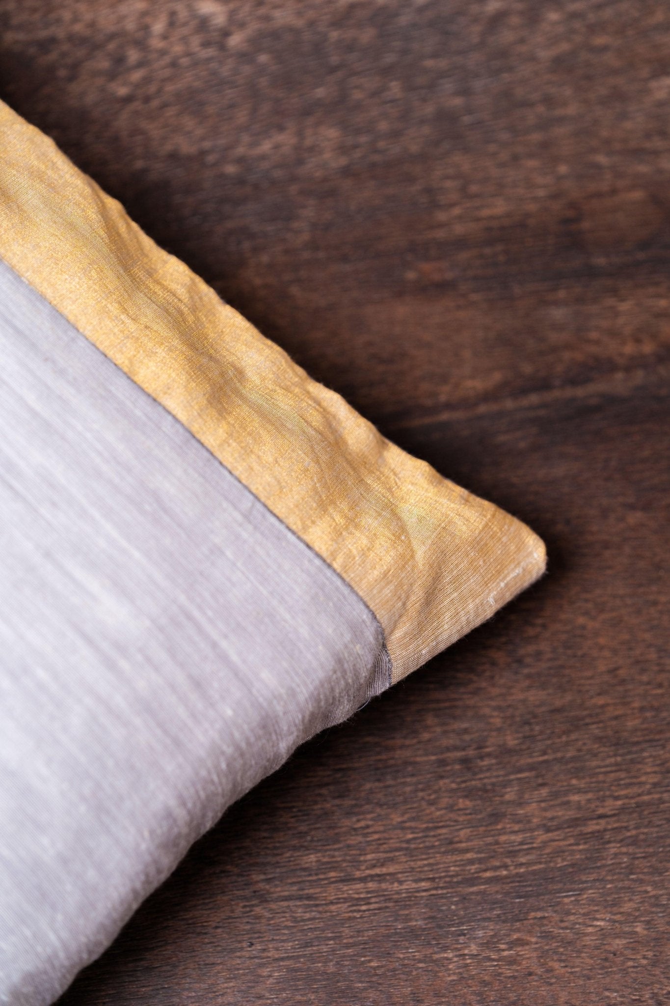 Slate and Gold Luxe Maheshwari Silk Cushion Covers - TesuCushion Covers