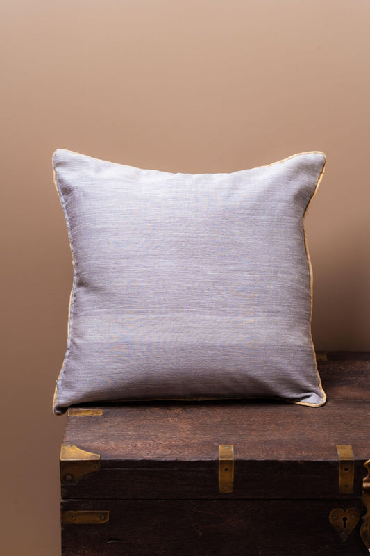 Slate and Gold Luxe Maheshwari Silk Cushion Covers - TesuCushion Covers