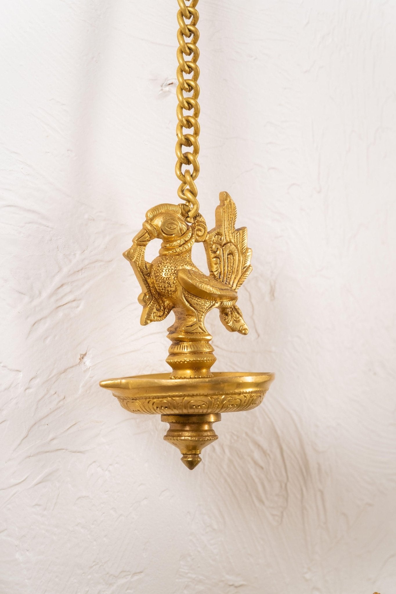 Swarna Brass Mayur Hanging Diya - TesuUrli