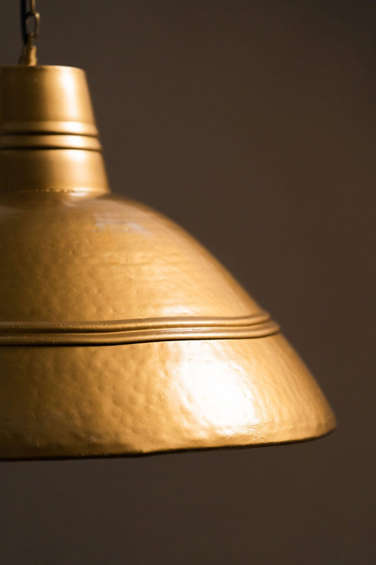 Swarna Broad Conical Metal Lamp - Antique Brass - TesuPendant Light