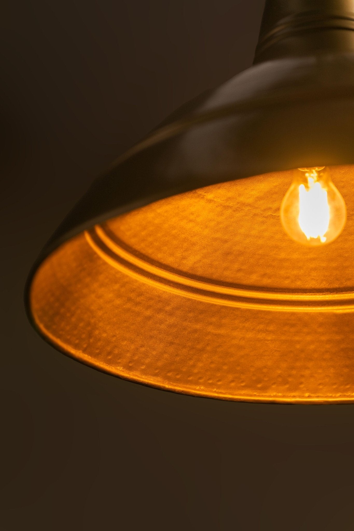 Swarna Broad Conical Metal Lamp - Antique Brass - TesuPendant Light