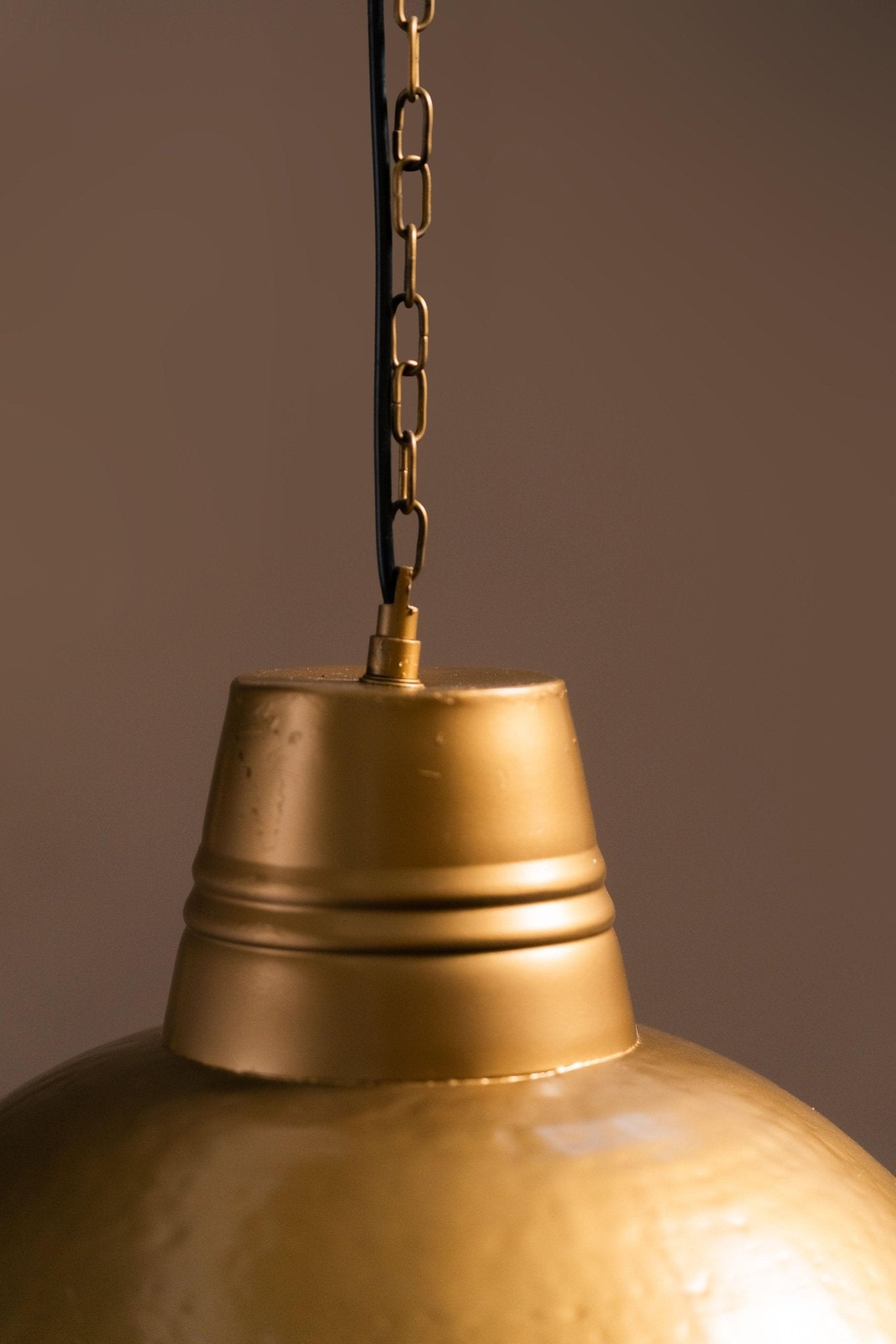 Swarna Broad Conical Metal Lamp - Antique Brass - TesuPendant Light