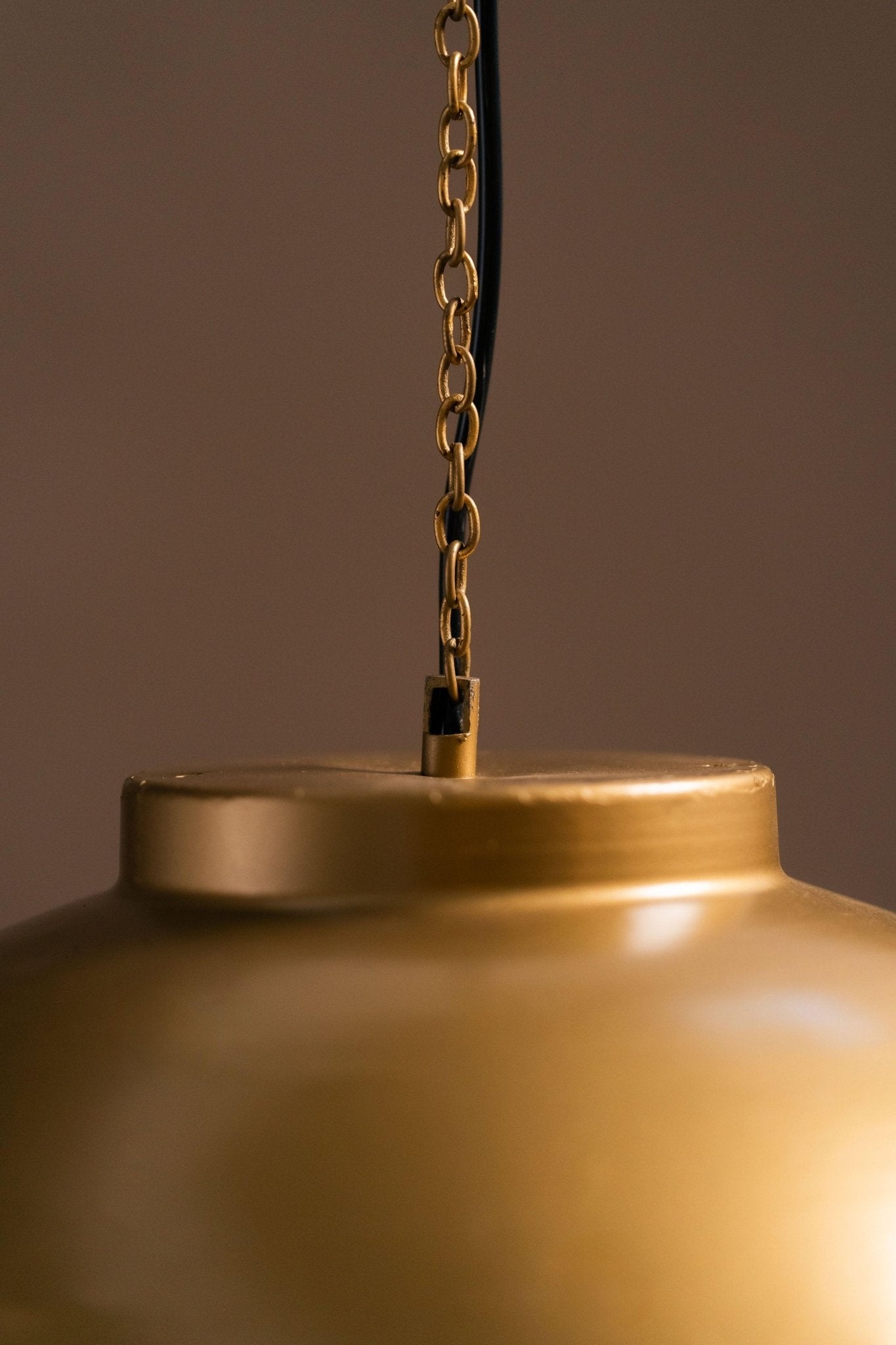 Swarna Round Metal Lamp - Antique Brass - TesuPendant Light