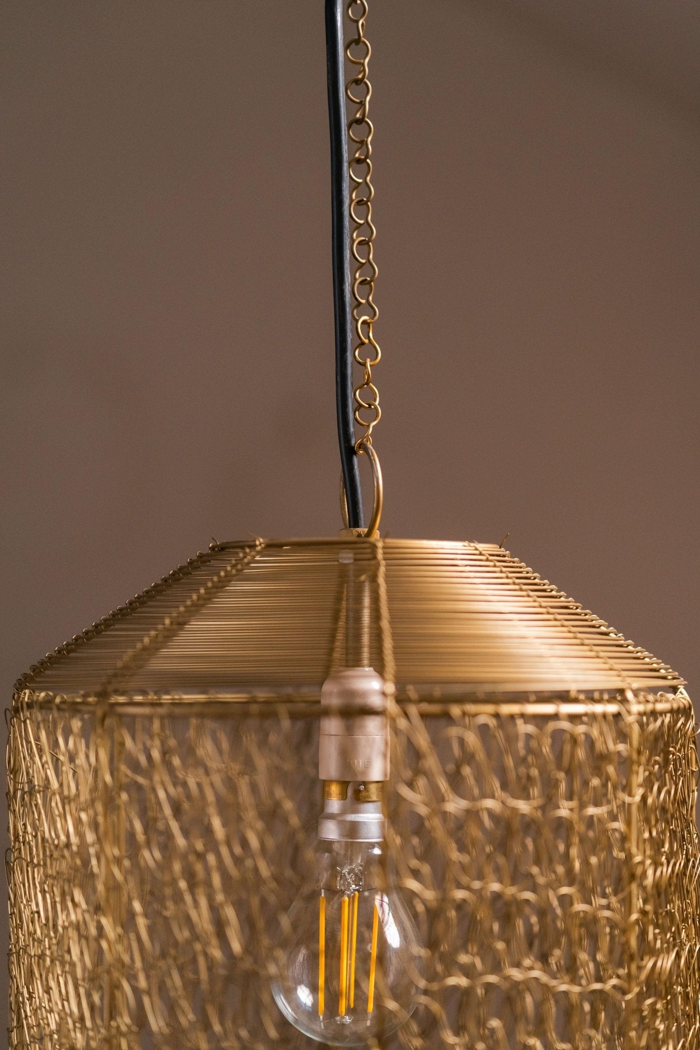 Swarna String Metal Lamp - Antique Brass - TesuPendant Light