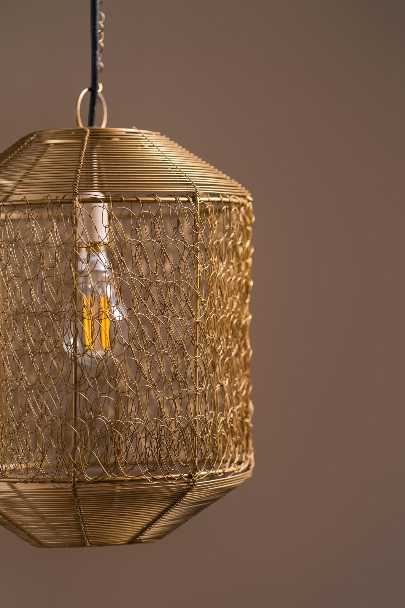 Swarna String Metal Lamp - Antique Brass - TesuPendant Light