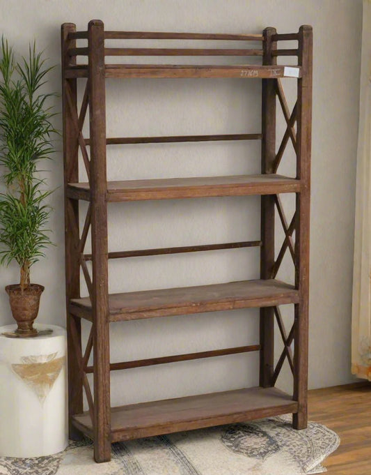 Teak Craft Shelf - Handcrafted Premium Teak Wood Storage Rack - TesuWooden Rack