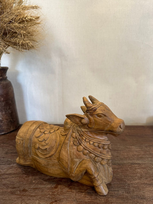 Teakwood Guardian Wooden Nandi - TesuHome Decor