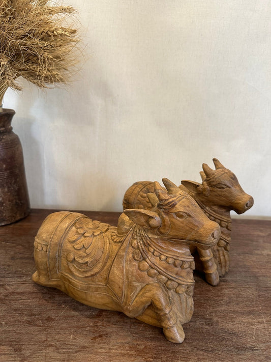 Teakwood Guardian Wooden Nandi - TesuHome Decor