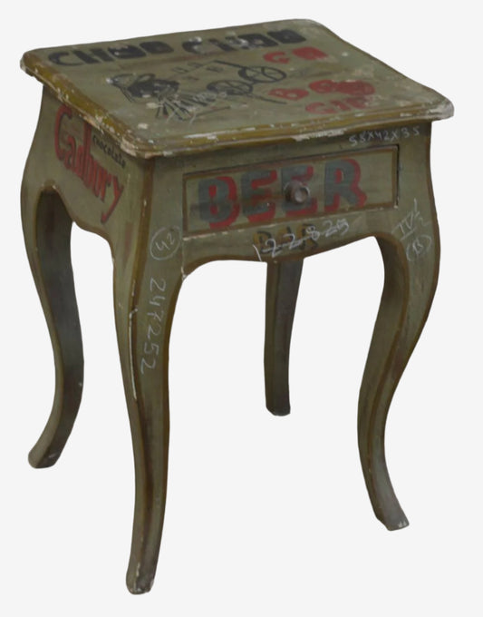 Vintage Typography Wooden Table - TESU