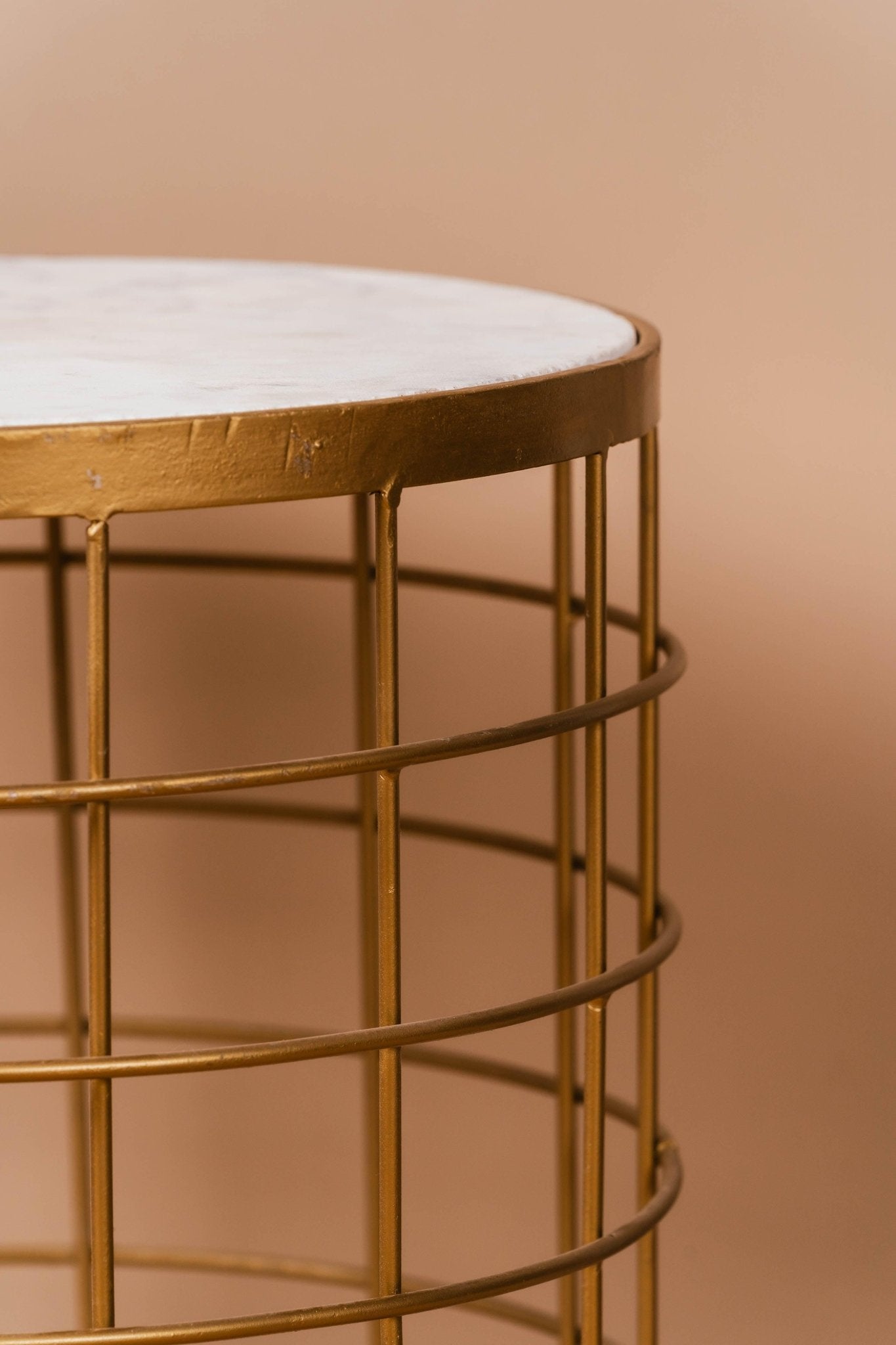 The Luxe Removable Marble Accent Table with Jali Bottom - TesuSide Table