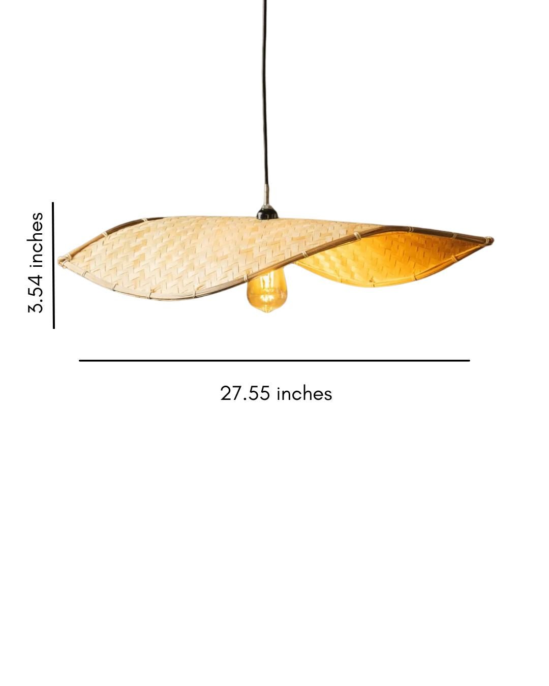 Thin Wavy Bamboo Hanging Lampshade - TesuPendant Light