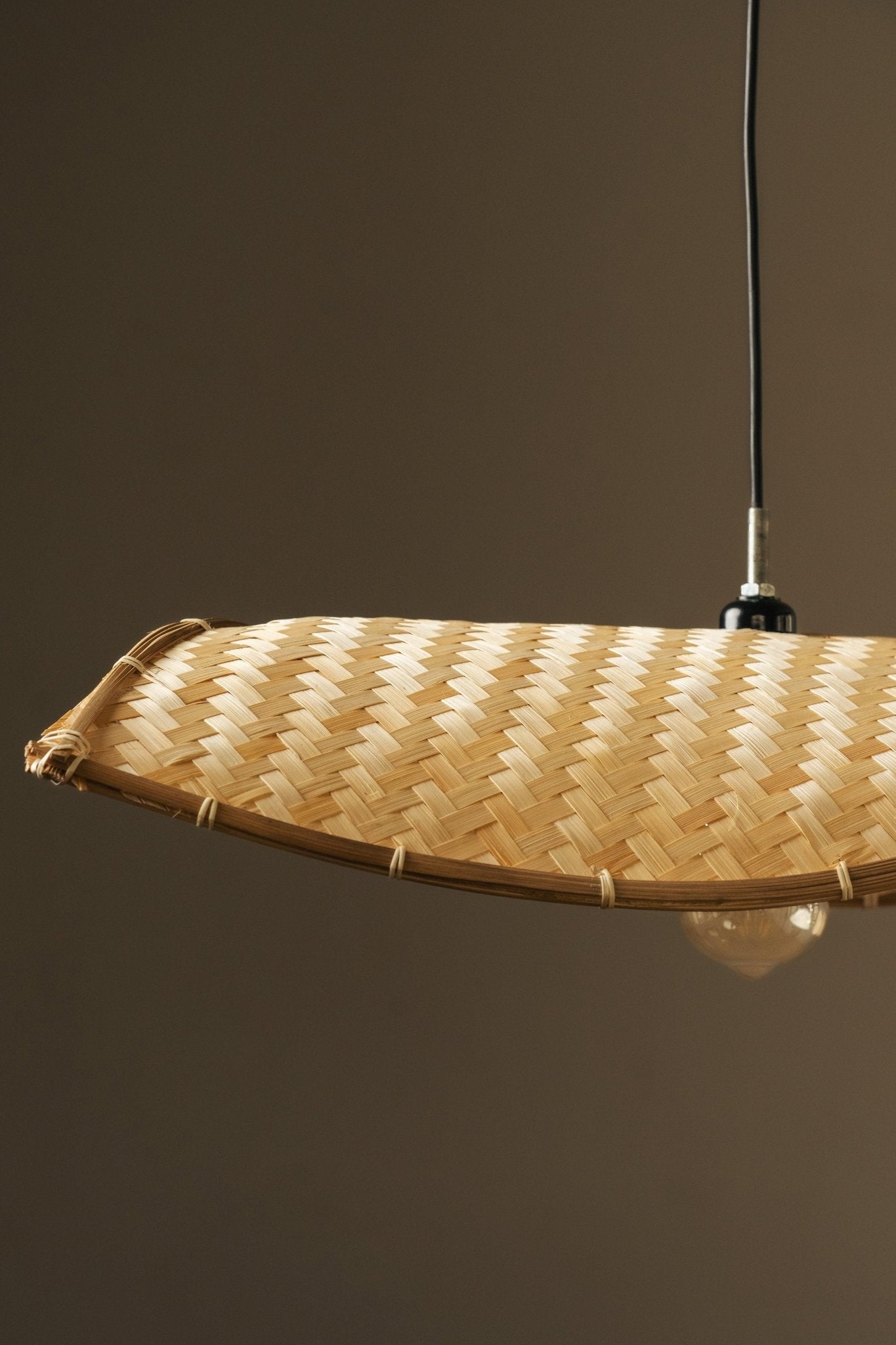 Thin Wavy Bamboo Hanging Lampshade - TesuPendant Light
