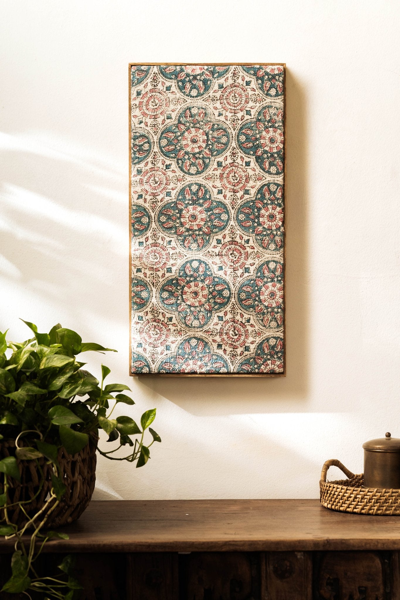 Artisan Grove Large Wood and Fabric Wall Art