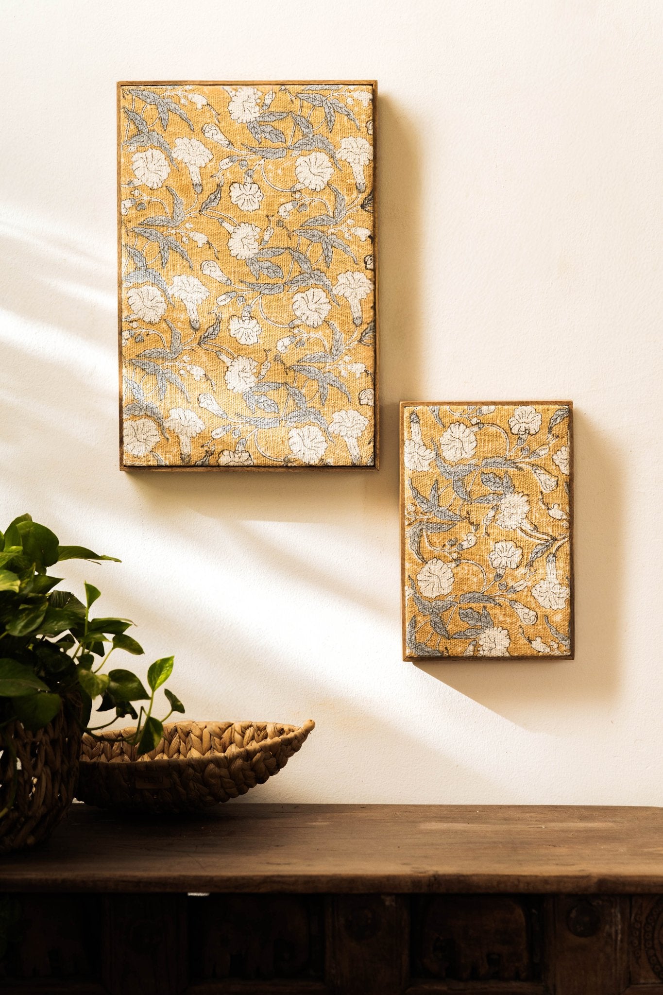 Threaded Treasures Wood and Fabric Wall Decor - Set of 2 - TesuWall Decor